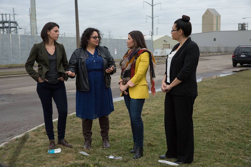 America Ferrera and Sierra Club activists in Waukegan discuss the city's struggles with pollution and the transition to clean energy.